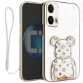 Etui na telefon Motorola Edge 50 Fusion Białe Oxygen BeaR + Uchwyt + Smycz