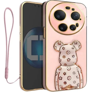 Etui na telefon Xiaomi 17 Ultra Różowe Oxygen BeaR + Uchwyt + Smycz