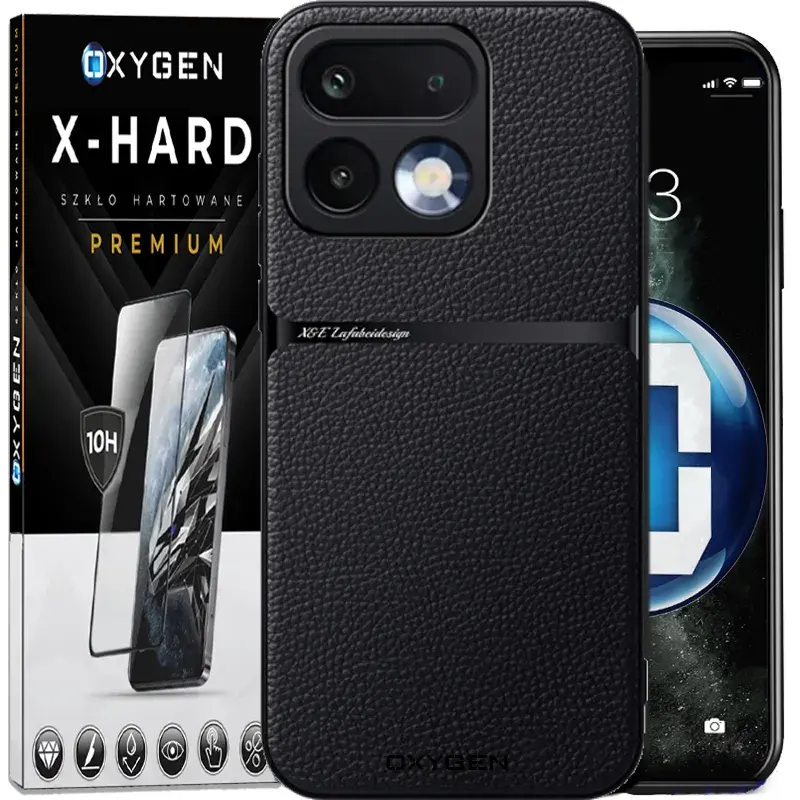 Etui na telefon Realme 16 Pro 5G Czarne Oxygen LUXE + Szkło Hartowane X-HARD