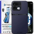 Etui na telefon Realme 16 Pro 5G Granatowe Oxygen LUXE + Super Folia