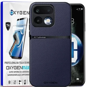 Etui na telefon Realme 16 Pro 5G Granatowe Oxygen LUXE + Super Folia