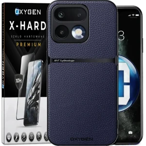 Etui na telefon Realme 16 Pro 5G Granatowe Oxygen LUXE + Szkło Hartowane X-HARD 