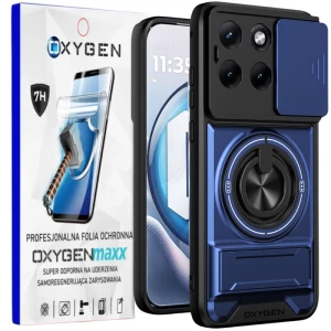 Etui na telefon Motorola Edge 70 Fusion Niebieskie Oxygen XR MAGSafe + Super Folia