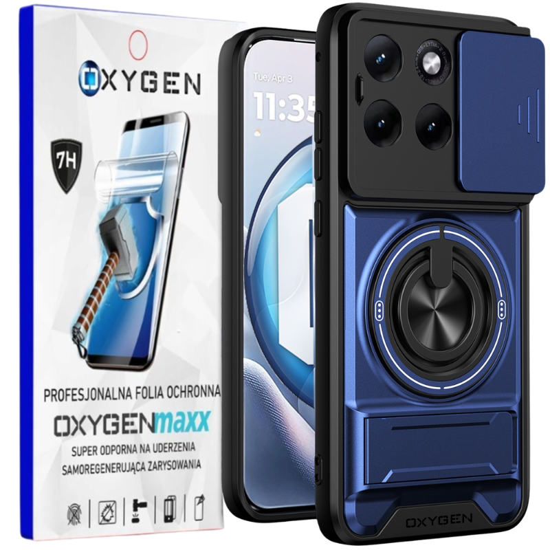 Etui na telefon Motorola Edge 70 Fusion Niebieskie Oxygen XR MAGSafe + Super Folia.jpg