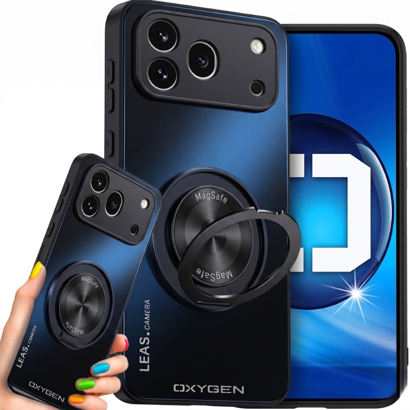 Etui na telefon Honor 600 Pro Czarne Oxygen LeaS MAGSafe