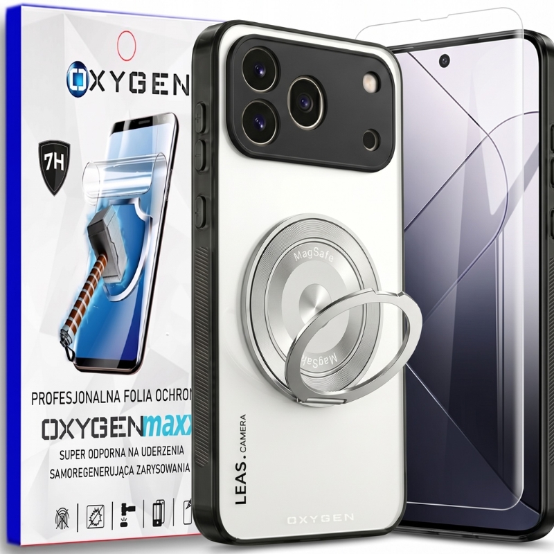 Etui na telefon Honor 600 Pro Białe Oxygen LeaS MAGSafe  + Super Folia