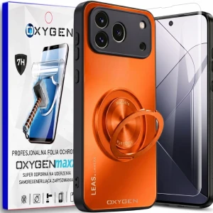 Etui na telefon Honor 600 Pro Pomarańczowe Oxygen LeaS MAGSafe  + Super Folia 