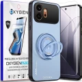 Etui na telefon Honor 600 Niebieskie Oxygen LeaS MAGSafe + Super Folia