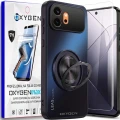 Etui na telefon Honor 600 Czarne Oxygen LeaS MAGSafe + Super Folia