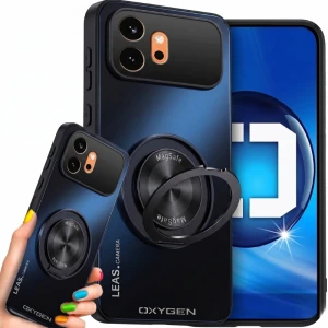 Etui na telefon Honor 600 Czarne Oxygen LeaS MAGSafe 