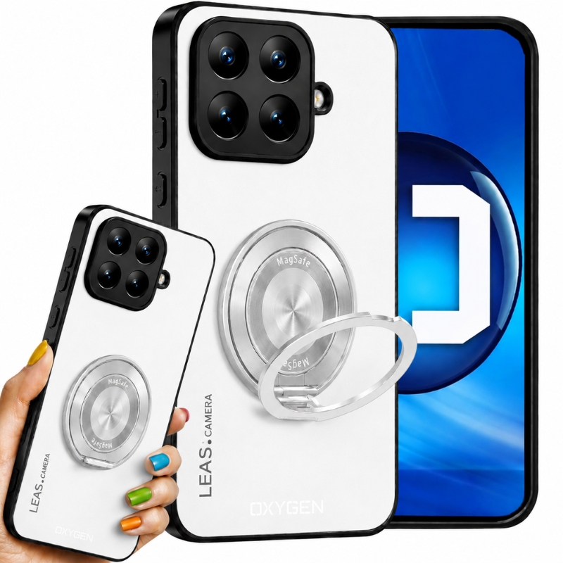 Etui na telefon Xiaomi 17T Białe Oxygen LeaS MAGSafe