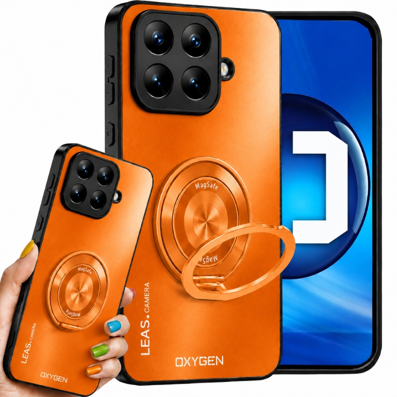 Etui na telefon Xiaomi 17T PRO Pomarańczowe Oxygen LeaS MAGSafe