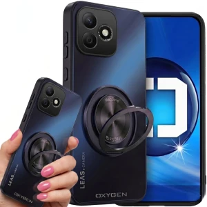 Etui na telefon Honor 600 Lite Czarne Oxygen LeaS MAGSafe 