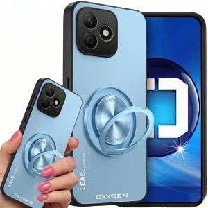 Etui na telefon Honor 600 Lite Niebieskie Oxygen LeaS MAGSafe