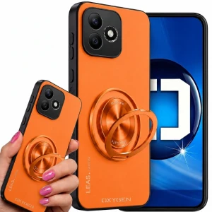Etui na telefon Honor 600 Lite Pomarańczowe Oxygen LeaS MAGSafe