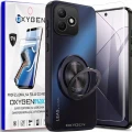 Etui na telefon Honor 600 Lite Czarne Oxygen LeaS MAGSafe  + Super Folia