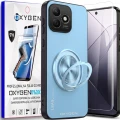 Etui na telefon Honor 600 Lite Niebieskie Oxygen LeaS MAGSafe  + Super Folia