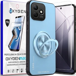 Etui na telefon Honor 600 Lite Niebieskie Oxygen LeaS MAGSafe  + Super Folia