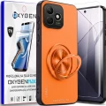 Etui na telefon Honor 600 Lite Pomarańczowy Oxygen LeaS MAGSafe  + Super Folia