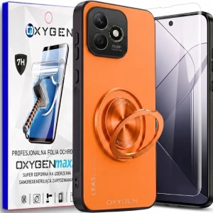 Etui na telefon Honor 600 Lite Pomarańczowy Oxygen LeaS MAGSafe  + Super Folia