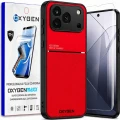 Etui na telefon Honor 600 Pro Czerwone Oxygen IQS + Super Folia