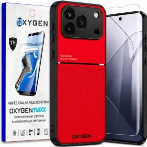 Etui na telefon Honor 600 Pro Czerwone Oxygen IQS + Super Folia