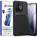 Etui na telefon Honor 600 Lite Czarne Oxygen IQS + Super Folia