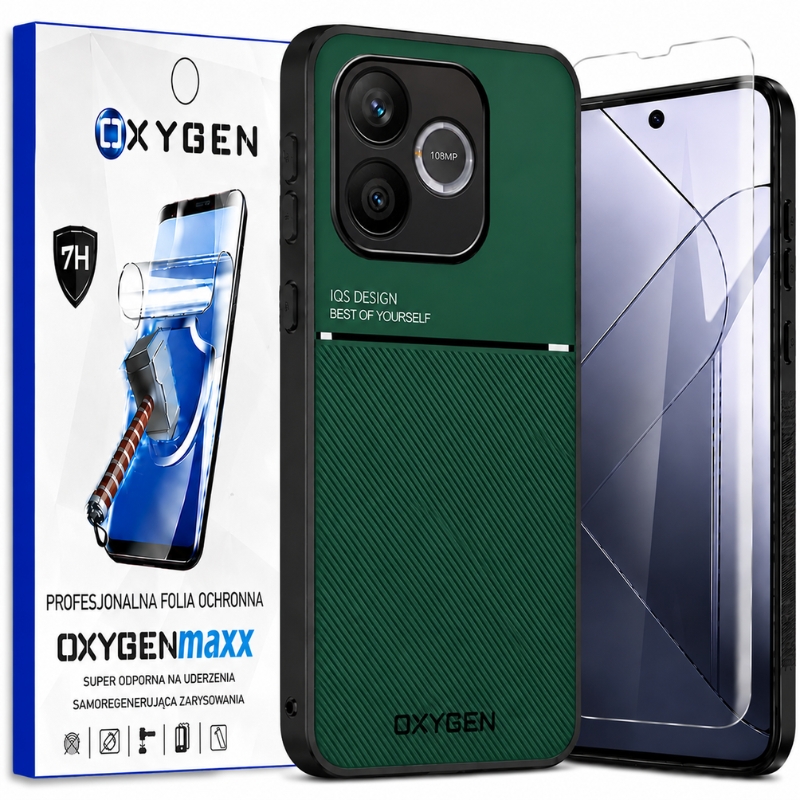 Etui na telefon Honor 600 Lite Zielone Oxygen IQS + Super Folia
