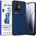 Etui na telefon Honor 600 Lite Niebieskie Oxygen IQS + Super Folia