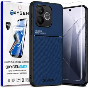 Etui na telefon Honor 600 Lite Niebieskie Oxygen IQS + Super Folia