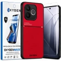 Etui na telefon Honor 600 Lite Czerwone Oxygen IQS + Super Folia
