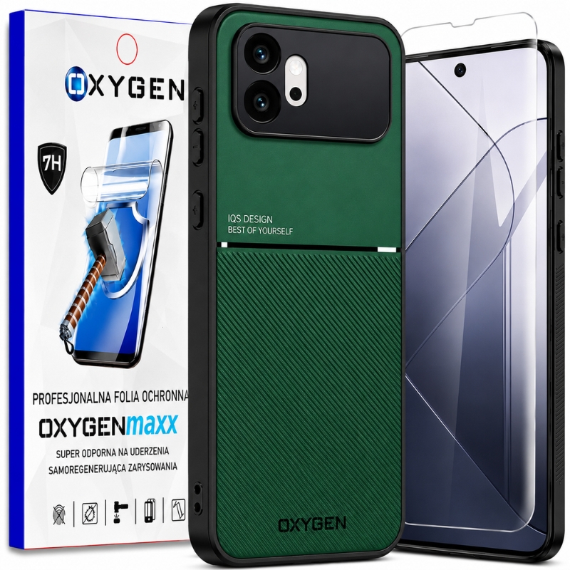 Etui na telefon Honor 600 Zielone Oxygen IQS + Super Folia
