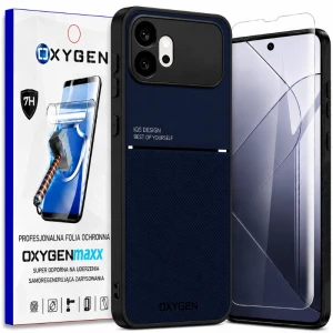 Etui na telefon Honor 600 Niebieskie Oxygen IQS + Super Folia