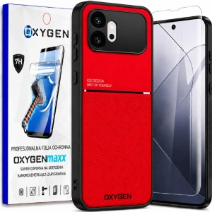 Etui na telefon Honor 600 Czerwone Oxygen IQS + Super Folia