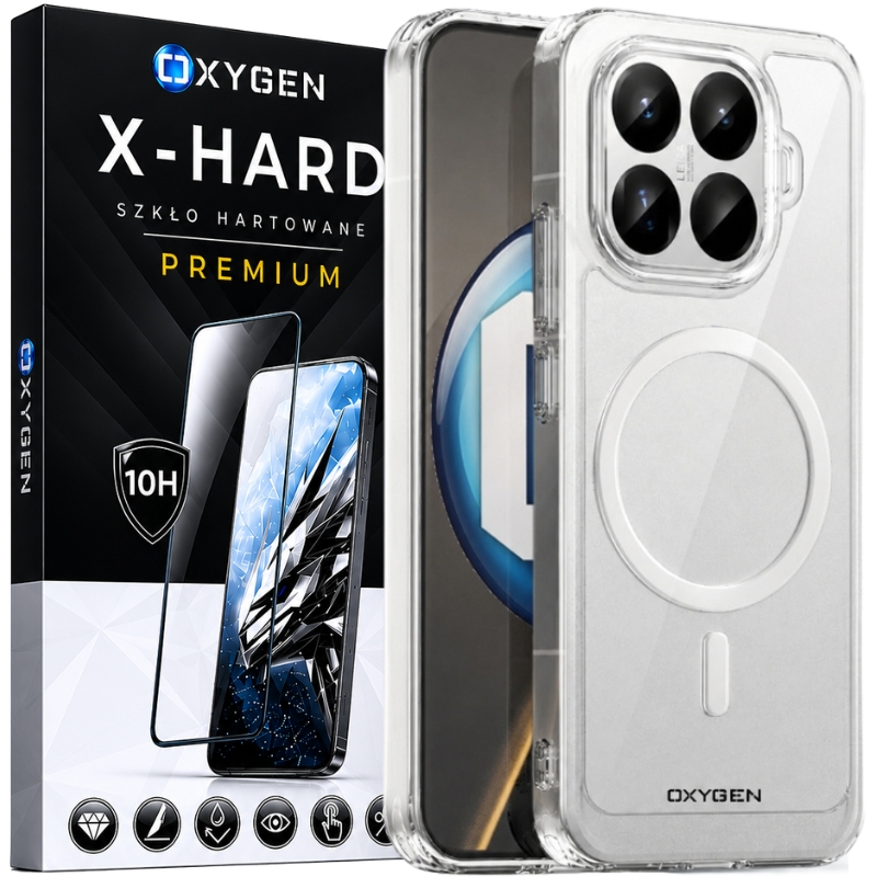 Etui na telefon Xiaomi 17T PRO Bezbarwne Oxygen PURE MAGSafe + Szkło Hartowane X-HARD