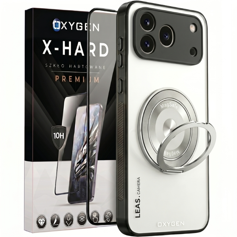 Etui na telefon Honor 600 Pro Białe Oxygen LeaS MAGSafe  + Szkło Hartowane X-HARD