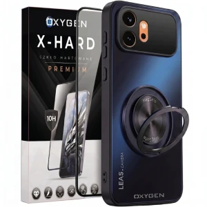 Etui na telefon Honor 600 Czarne Oxygen LeaS MAGSafe  + Szkło Hartowane X-HARD