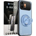 Etui na telefon Honor 600 Niebieskie Oxygen LeaS MAGSafe  + Szkło Hartowane X-HARD