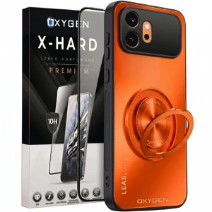 Etui na telefon Honor 600 Pomarańczowe Oxygen LeaS MAGSafe  + Szkło Hartowane X-HARD