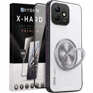 Etui na telefon Honor 600 Lite Białe Oxygen LeaS MAGSafe  + Szkło Hartowane X-HARD
