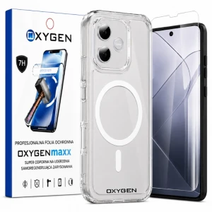 Etui na telefon Honor 600 Lite Oxygen Pure MAGSafe Bezbarwne + Super Folia