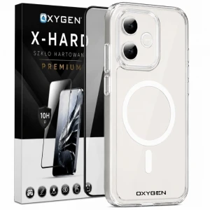 Etui na telefon Honor 600 Lite Bezbarwne Oxygen Pure MAGSafe + Szkło Hartowane X-HARD