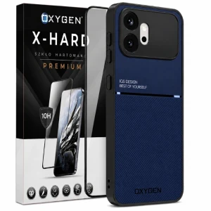 Etui na telefon Honor 600 Niebieskie Oxygen IQS + Szkło Hartowane X-HARD