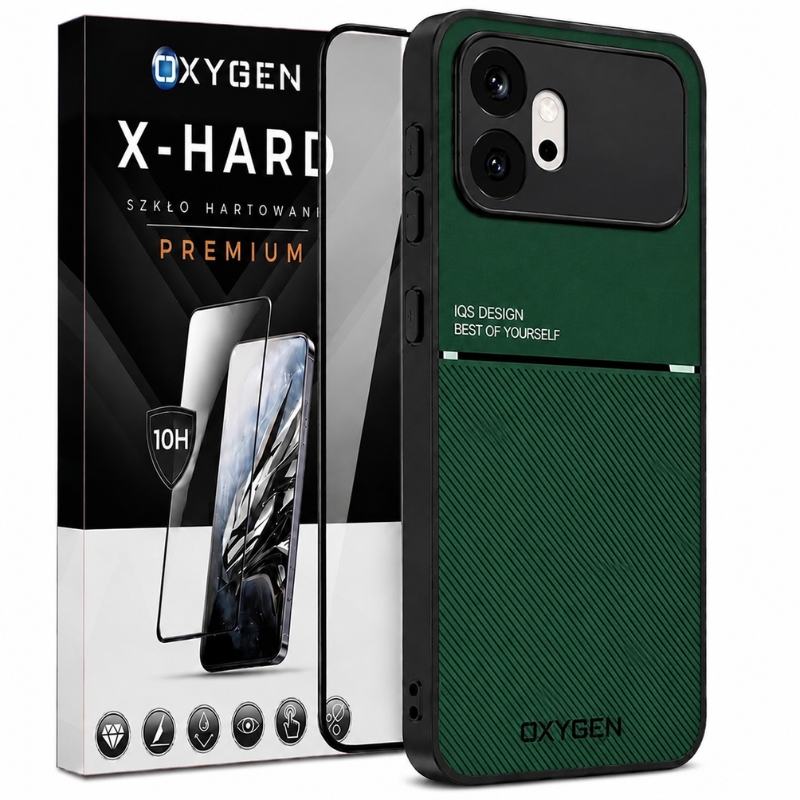 Etui na telefon Honor 600 Zielone Oxygen IQS + Szkło Hartowane X-HARD.jpg