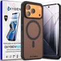 Etui na telefon Honor 600 Pro Czarne Oxygen MAT MAGSafe + Super Folia