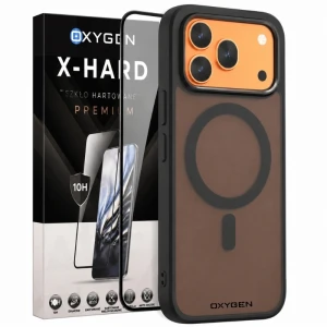 Etui na telefon Honor 600 Pro Czarne Oxygen MAT MAGSafe + Szkło Hartowane X-HARD