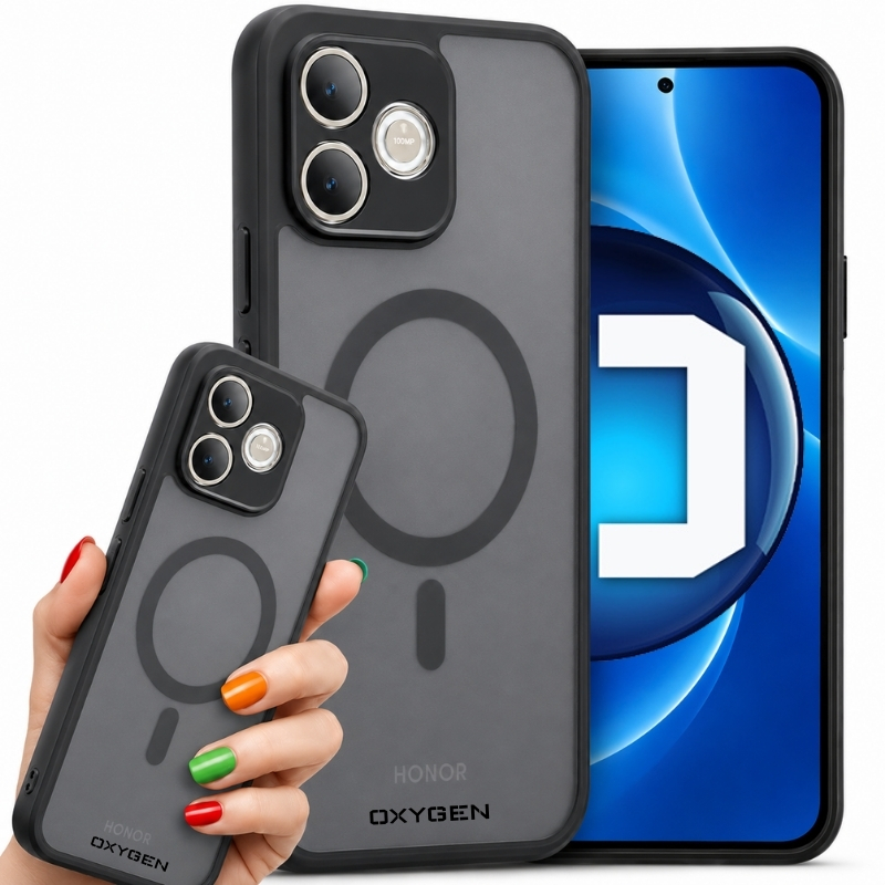 Etui na telefon Honor 600 Lite Czarne Oxygen MAT MAGSafe