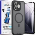 Etui na telefon Honor 600 Lite Czarne Oxygen MAT MAGSafe + Super Folia