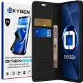 Etui na telefon Xiaomi 17T Pro Czarne Oxygen BooK + Super Folia