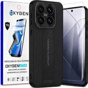 Etui na telefon Xiaomi 17 Czarne Oxygen Ultimate + Super Folia